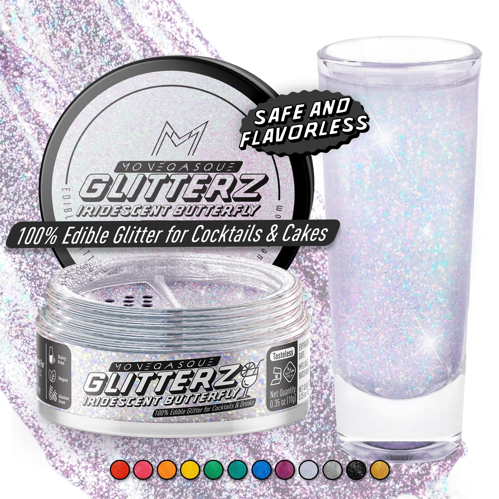 Iridescent Edible Glitter for Drinks & Cakes 10G