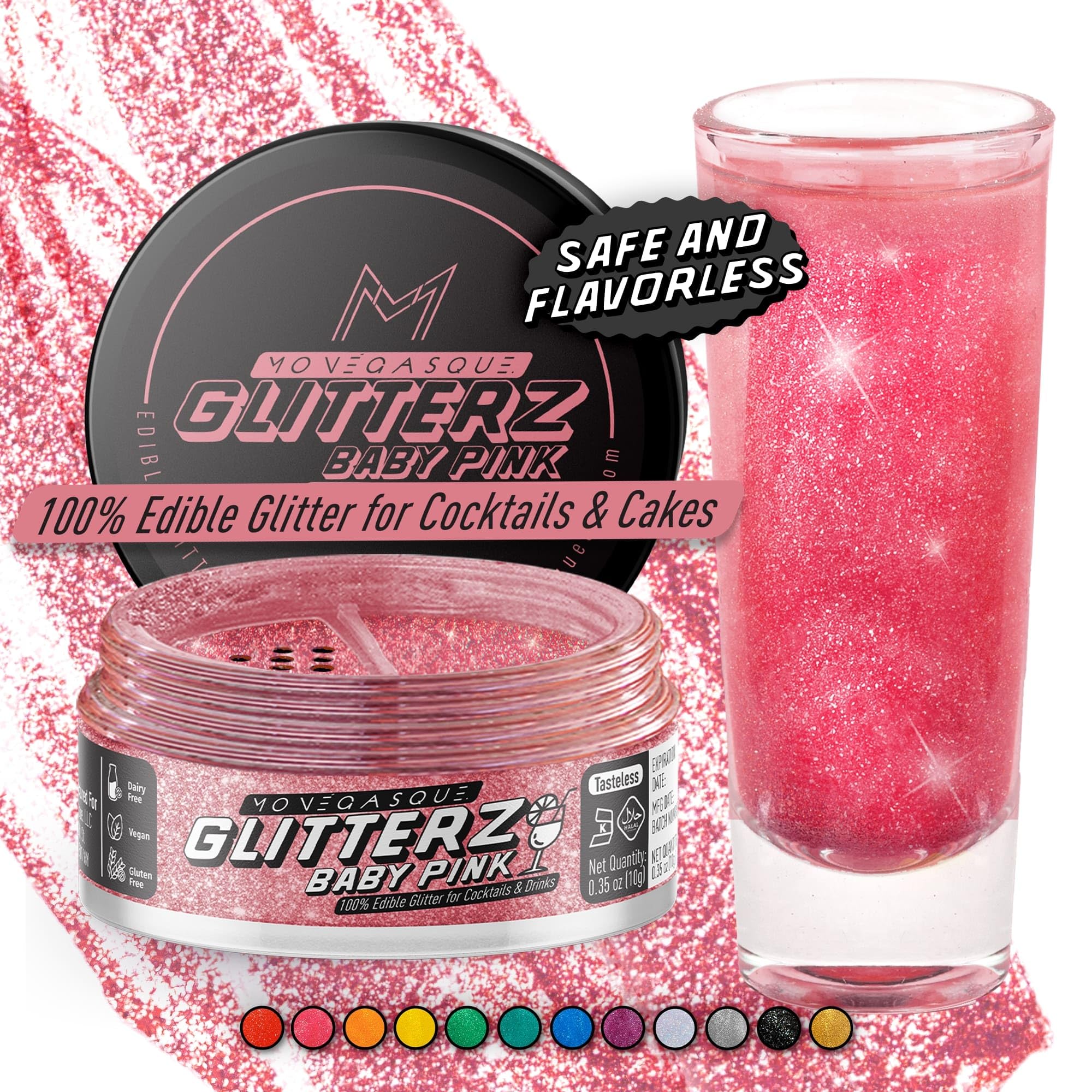 Baby Pink Edible Glitter for Drinks & Cakes 10G