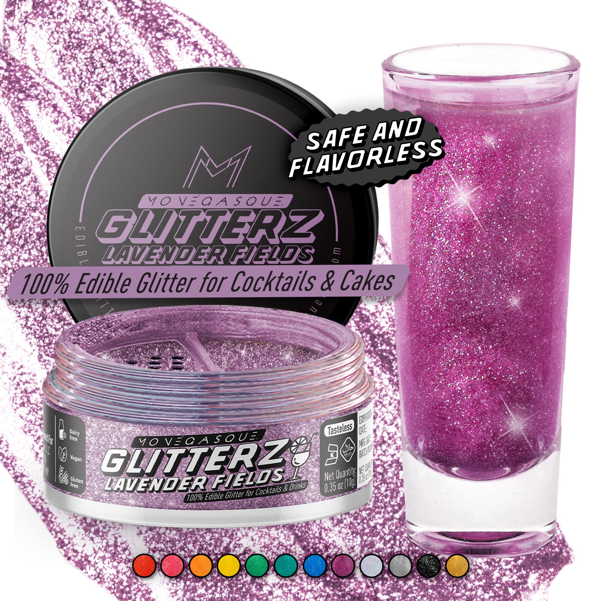 Lavender Fields Edible Glitter for Drinks & Cakes 10G