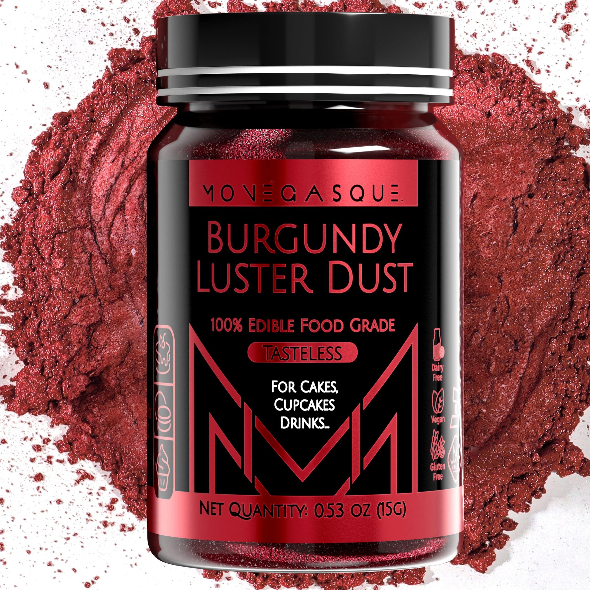 Burgundy Luster Dust 15G - MONÉGASQUE